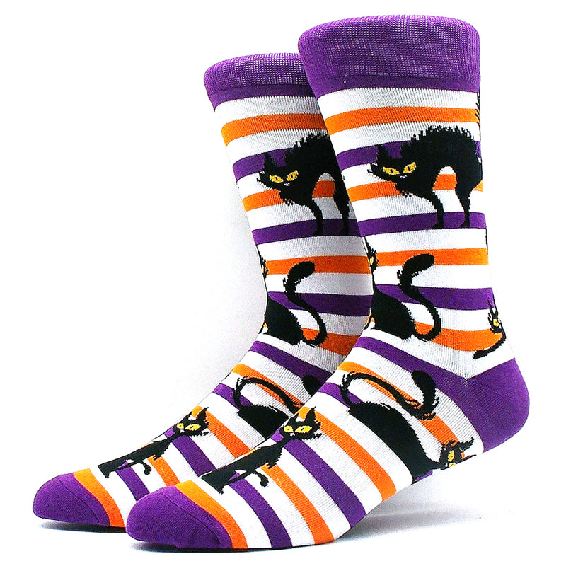 Halloween - Witch Cat Striped Orange/Purple